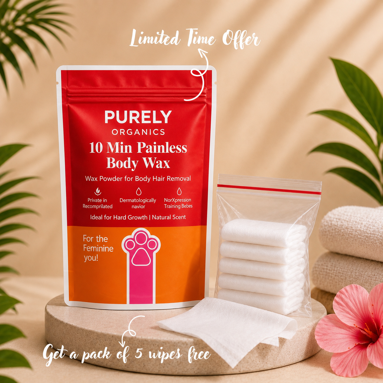 Meeoow Hair Removal Wax Powder (Red)